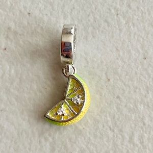 Lemon Wedge Sterling Silver Bracelet Charm